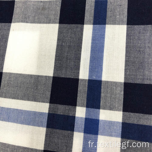 Tissu 100% coton teint (blanc et bleu)